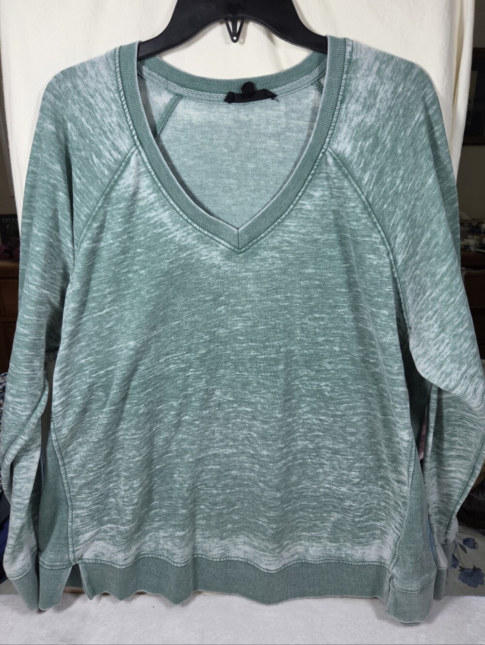 Jane & Delancey Women's Pullover Top Long Sleeve Plus Size 1X Green Cozycore